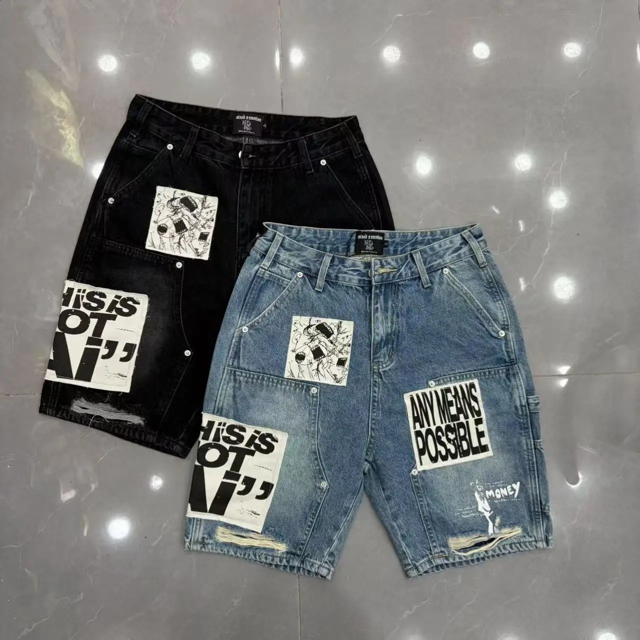 Fashionable Y2K MIXEDEMOTION Fashion Trend Slim Fit Mens Denim Shorts 260630BANJIA