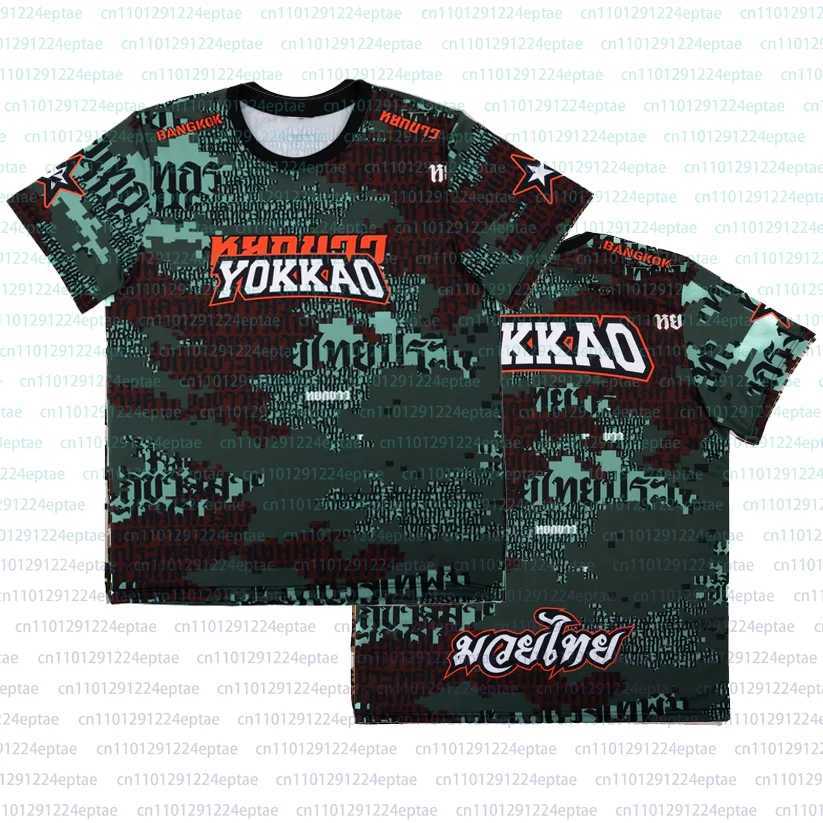 Camouflage Thai Retro Mens Muay Boxing Jersey New 2026 YOKKAO Summer T-Shirt Breathable Short-Sleeved Casual Streetwear Tops C260709
