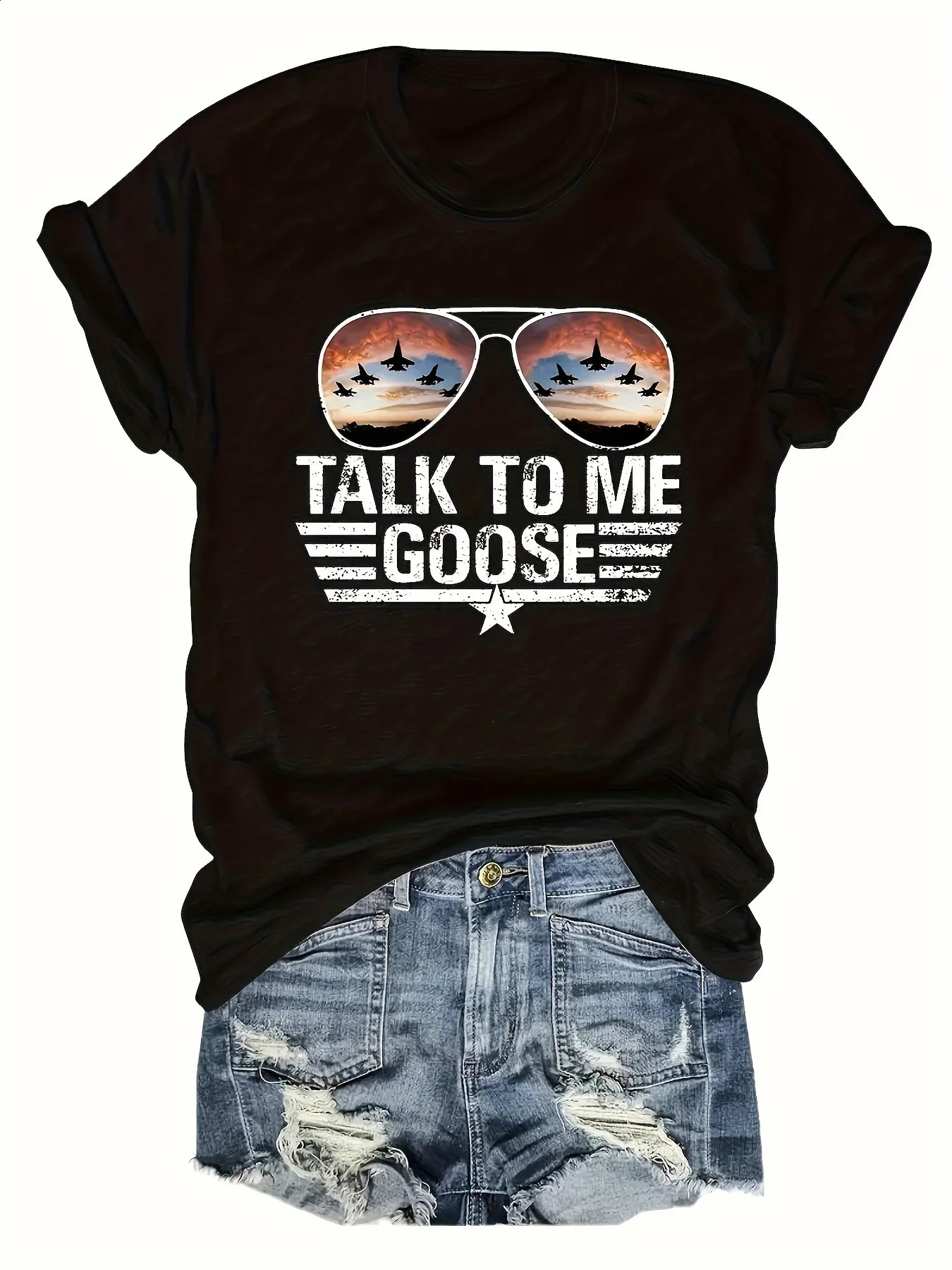 Fashionable Ladies round Neck Short Sleeve TShirt with Letter Pattern Print Casual Comfortable Womens Top 260701