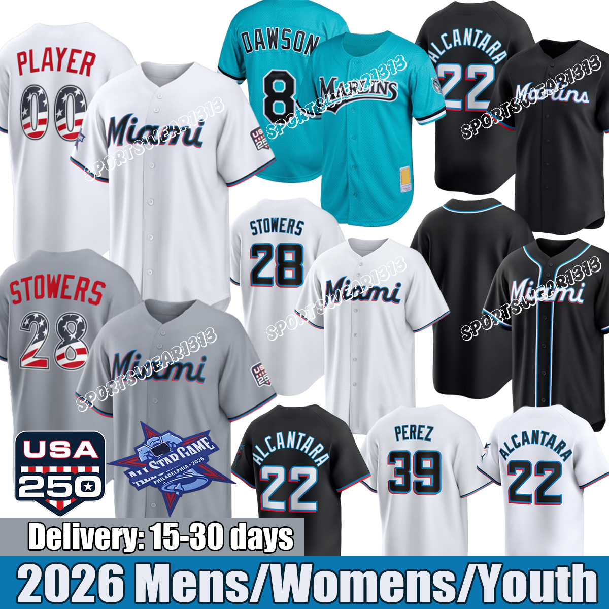 Miamicity Baseball Jerseys Marlins jersey 2026 Connor Norby Jesus Sanchez Sandy Alcantara Albert Almora Jr. Matt Mervis Fortes city connect Baseb-image-950951642