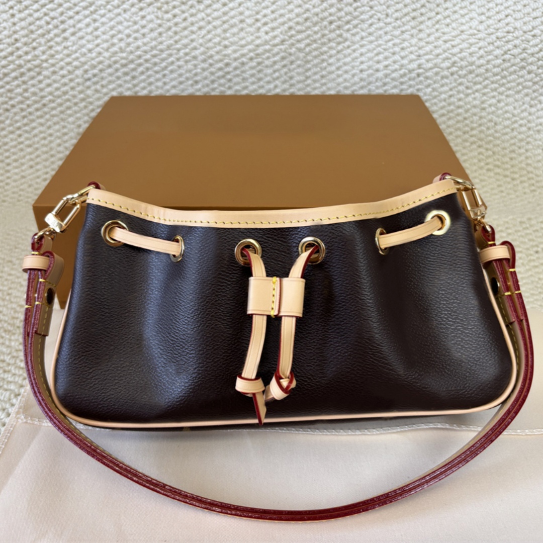 Luxury Designer Nano Frivole Coated Canvas Shoulder Bag Female Leather Clutch Pochette Handbag Brown Flower Purses Women Sac De Luxe Tote Crossbody