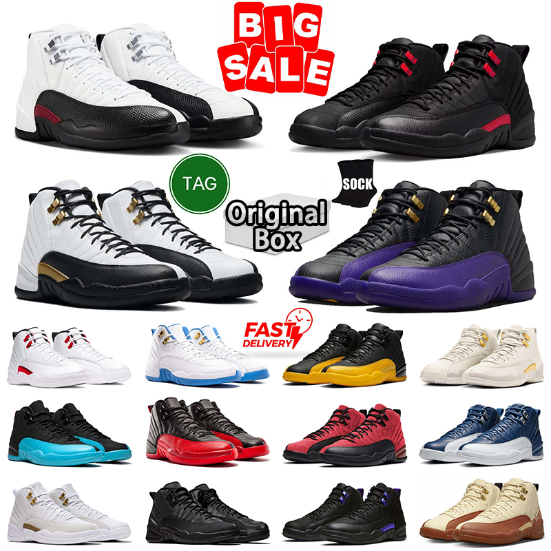 With Box Designer 12 Basketball shoes 12s Black University Blue Cherry Wolf Grey Red Taxi Game Royal Lavender French Game Blueberry for Men Mens Tra