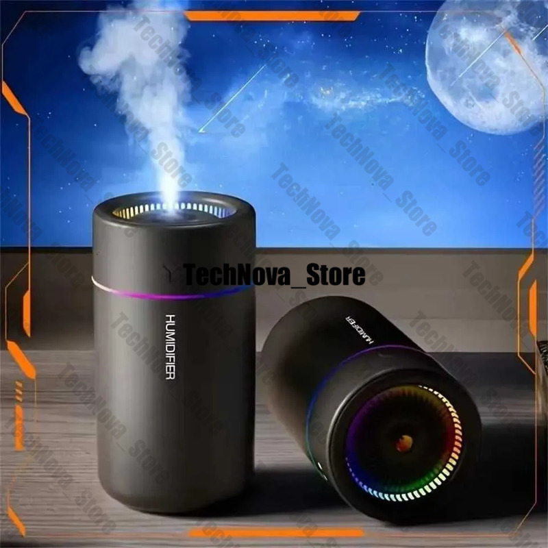 Car Air Humidifier 280Ml Large Fog Volume HTZ00 Colorf Light Silent Ara Diffuser Essential Oils Aratherapy For He Bedro H251213