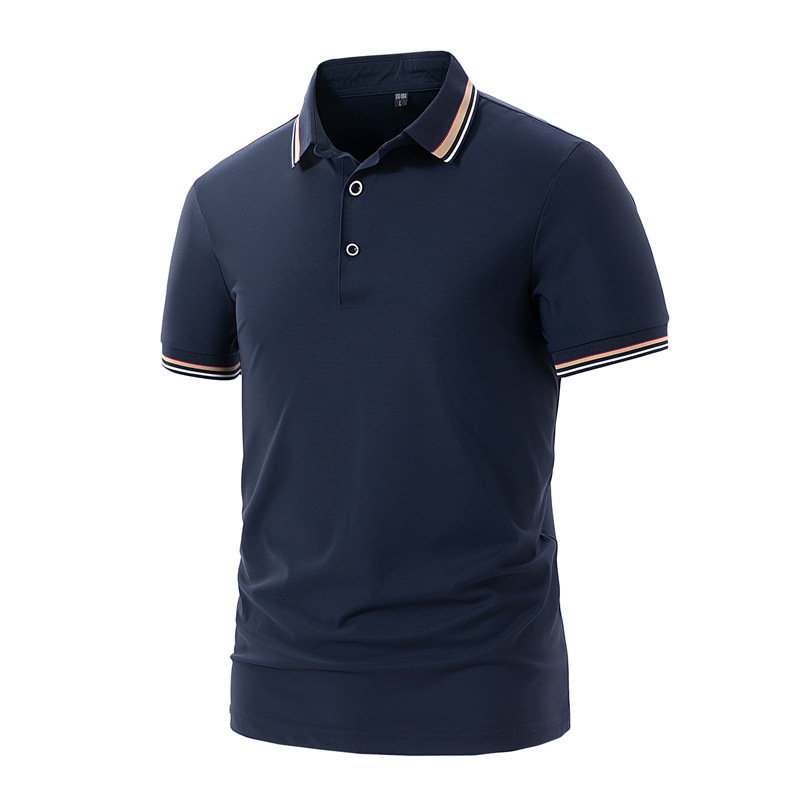 Nylon Ice Silk Breathable Quick Dry Polo High End Men's Casual Activity Collared T Shirt Workwear