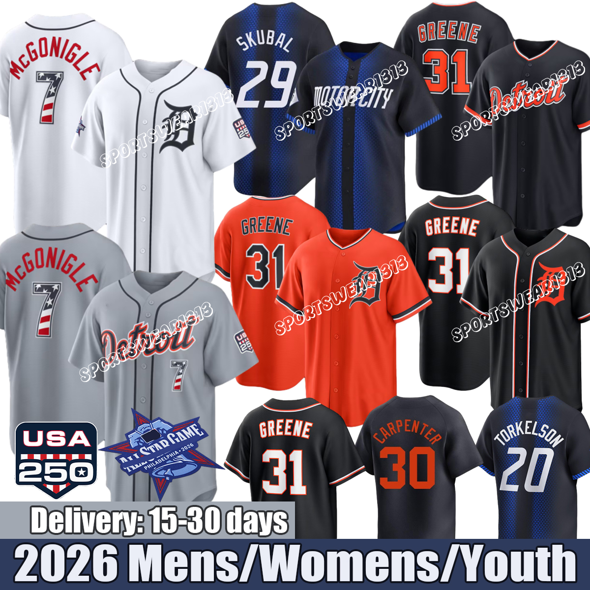 Detroitcity Tigers jersey Detroits Tiger Jersey #29 Tarik Skubal #31 Riley Greene #28 Javier Baez Spencer Torkelson Miguel Cabrera 2026 city conn-image-926629359