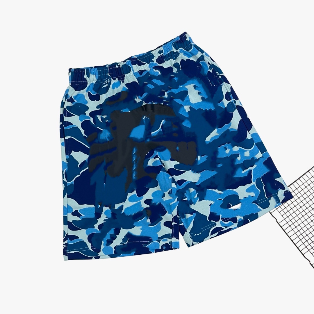 B Short en peau de requin camouflage ample, classique et à la mode, style d'été