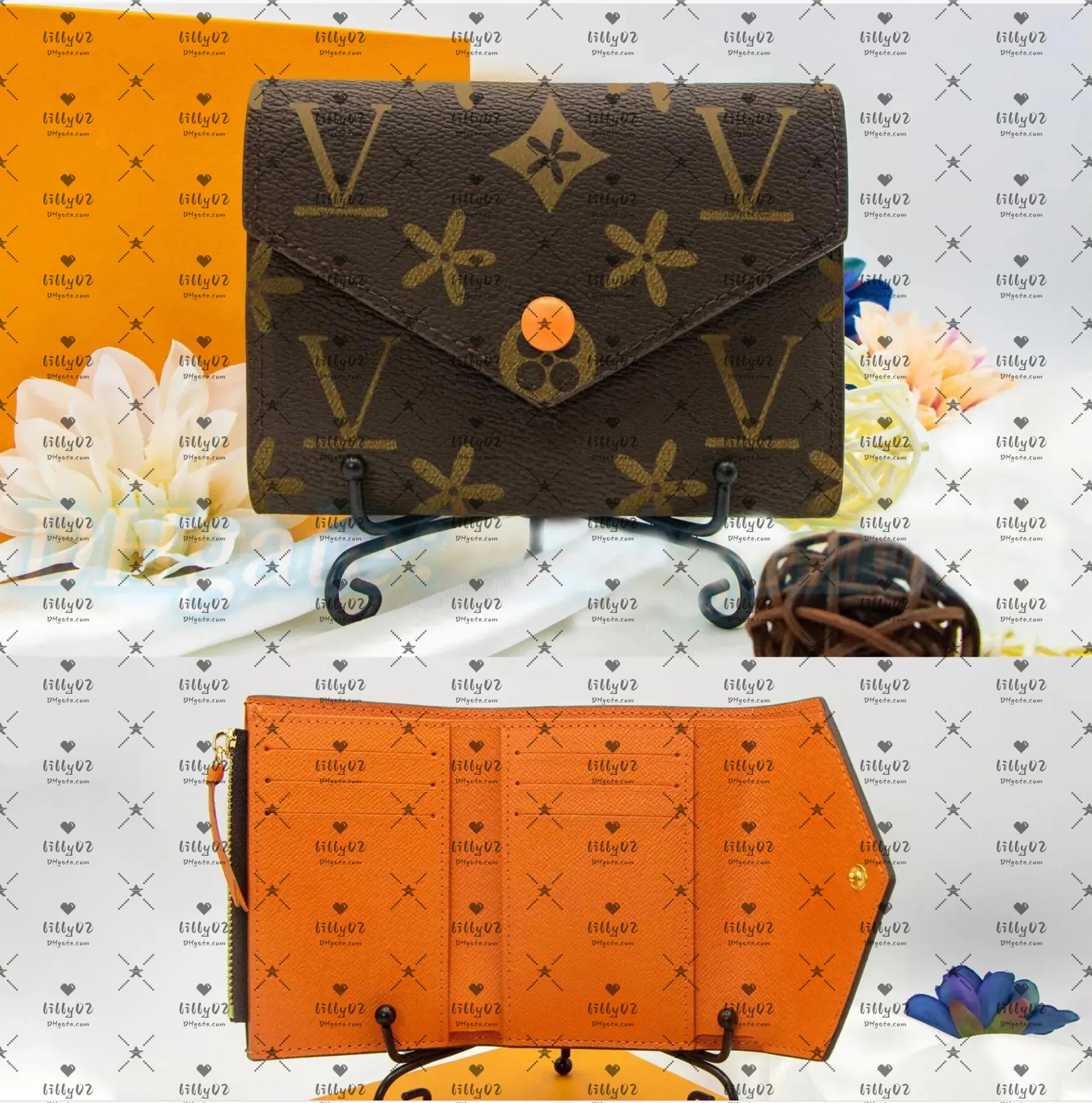 Luxury bags Designer bag coin purse Women Short Wallet Woman Purse Original Box Card Holder Ladies Handbag Checked Flower M41938-image-940717149