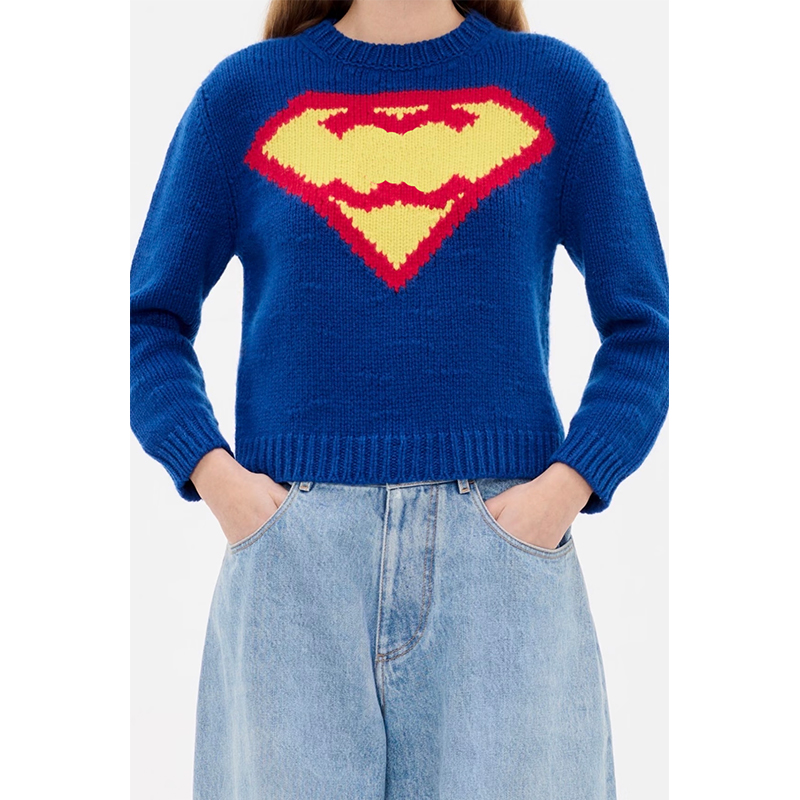 2026 Luxury Designer Runway Women's knitted Casual Sweaters Fashion Round Neck Long Sleeve Loose All Match Tops