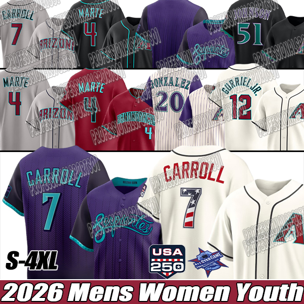 #7 Corbin Carroll jersey #4 Ketel Marte Diamondbacks jersey usa 250 Gabriel Moreno Lourdes Gurriel Jr. Geraldo Perdomo Luis Gonzalez city connect-image-933852024
