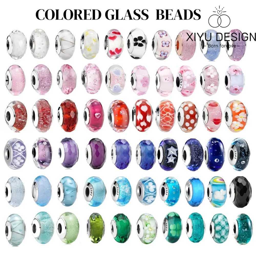 2025classic 925 Sterling Silver Colored Flower Leaf Cosmic Murano Charms Beads Fit DIY Bracelet Wen Jewelry Gift X260708