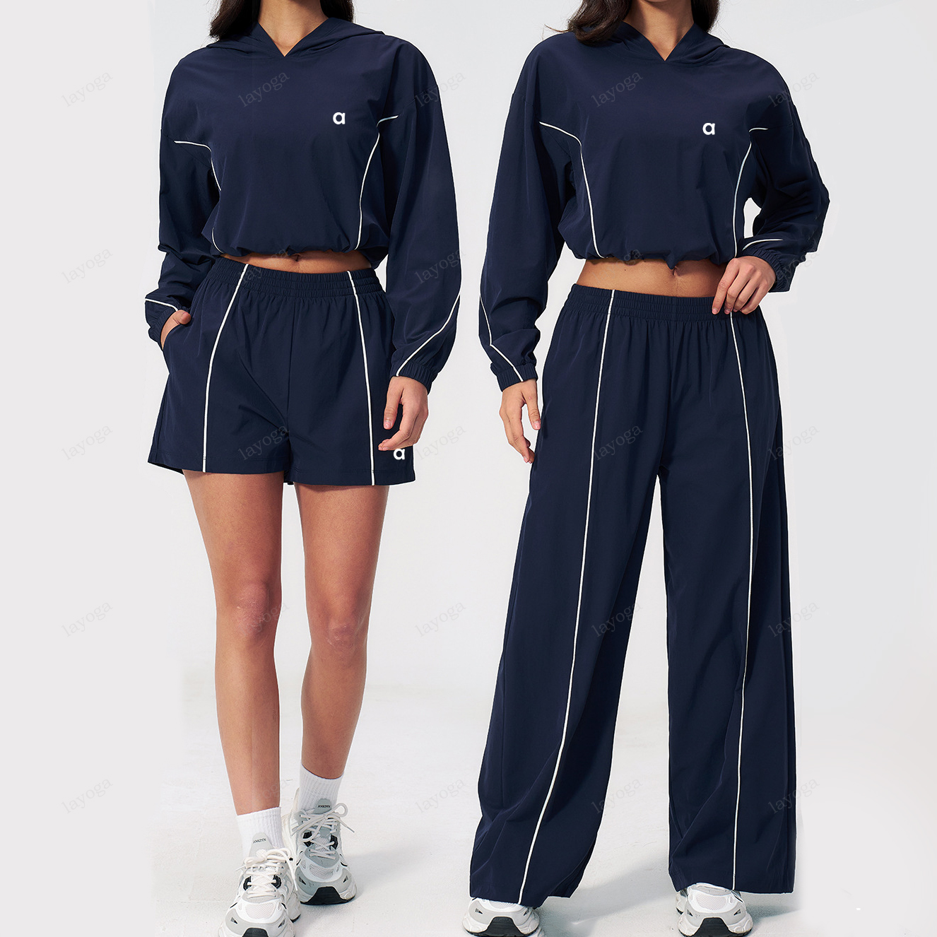 Women's Summer Sun Protection Jacket Set Color-blocked design outdoor casual running fitness Lightweight quick-dry breathable cool-feeling hood