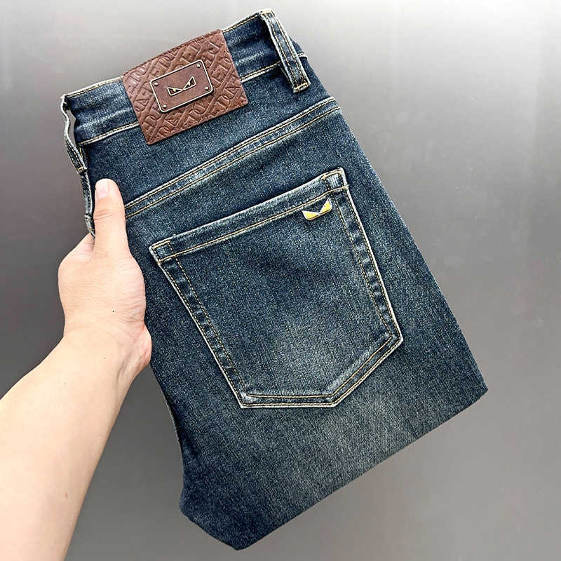 Men's Jeans designer TANGMU high-quality European-style men jeans autumn and winter slim straight fit stretchy washed vintage color men trouser