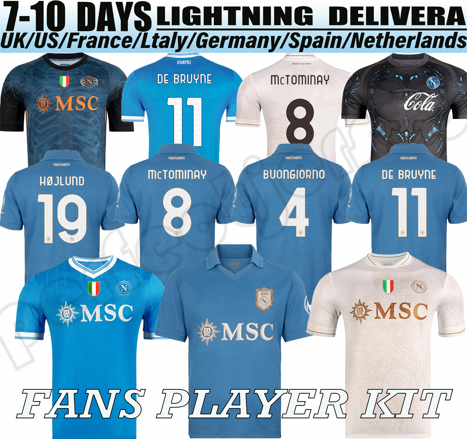 Napoli Jersey 26 27 Halloween Soccer Jerseys De Bruyne McTominay Lukaku Victor Osimhen Scott Buongiorno David Anguissa Football Shirt Men Kids ki-image-979598028