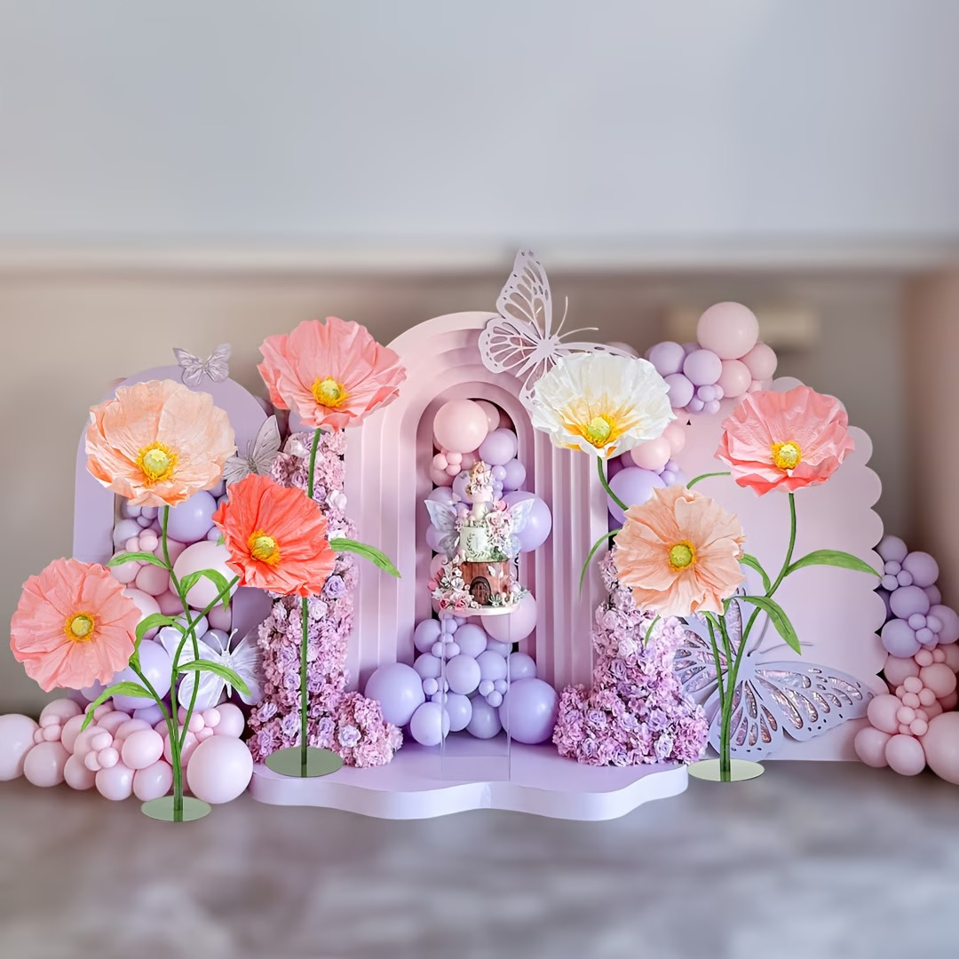 7 pièces ensemble d'énormes fleurs artificielles en papier utilisées pour les mariages romantiques, les anniversaires, les fêtes de Pâques, la fê