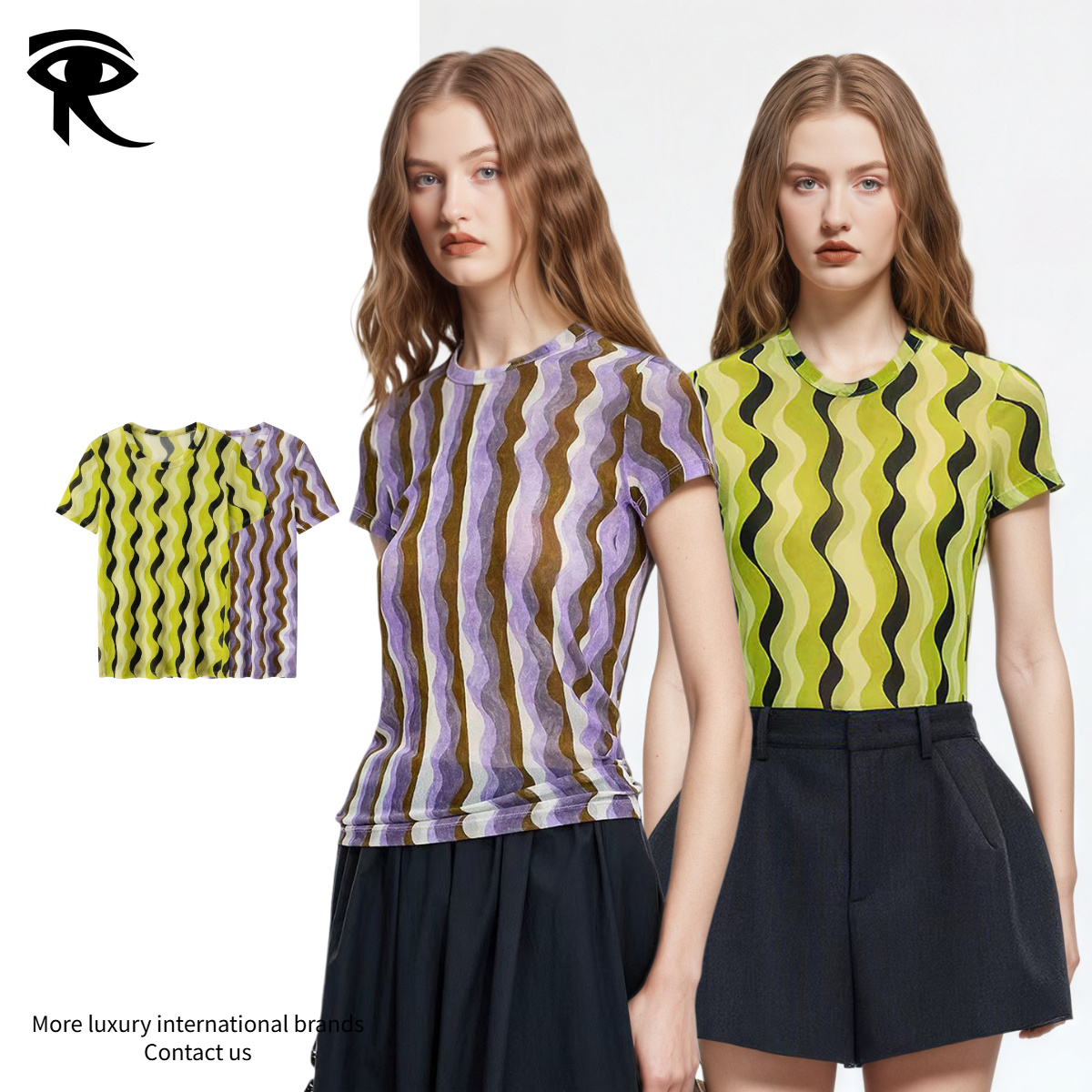 2026 Été nouveau T-Shirt à manches courtes rayé pour les femmes coupe ajustée pur coton respirant trajet rue Snap haut polyvalent créateur de mod