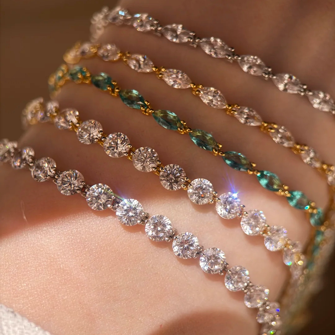 2026 Choucong Top Sell Wedding Bracelets Sparkling Delicate Luxury Jewelry 14K White Gold Fil MarquiseRound Cut 5A CZ Diamond Party Tennis Women Ban
