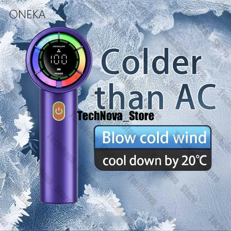 Handheld Fan 6 Speed 3000Mah Battery Personal Digital Display USB Rechargeable For Travel Outdoor School HTZ00 Gift Idea M250626