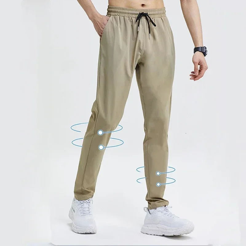 Pencil Pants Tight Jogging Casual Mens Running Breathable QuickDrying Ice Silk Outdoor Gym Sports Fashion Fitness Pant 260707banjia