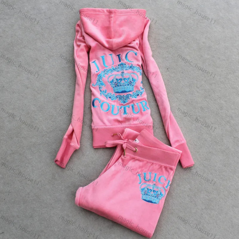 juicy tracksuit Women's Tracksuits Y2K Tracksuits Womens Clothing Two Piece Set Velour Track Suit Women Juicy Velvet Tracksuit Hooded Sweatshir