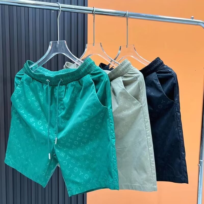 Summer New Men's High Quality Light Luxury Casual Trendy Fashion Slim Fit Breathable Versatile Quick Dry Five Point Shorts