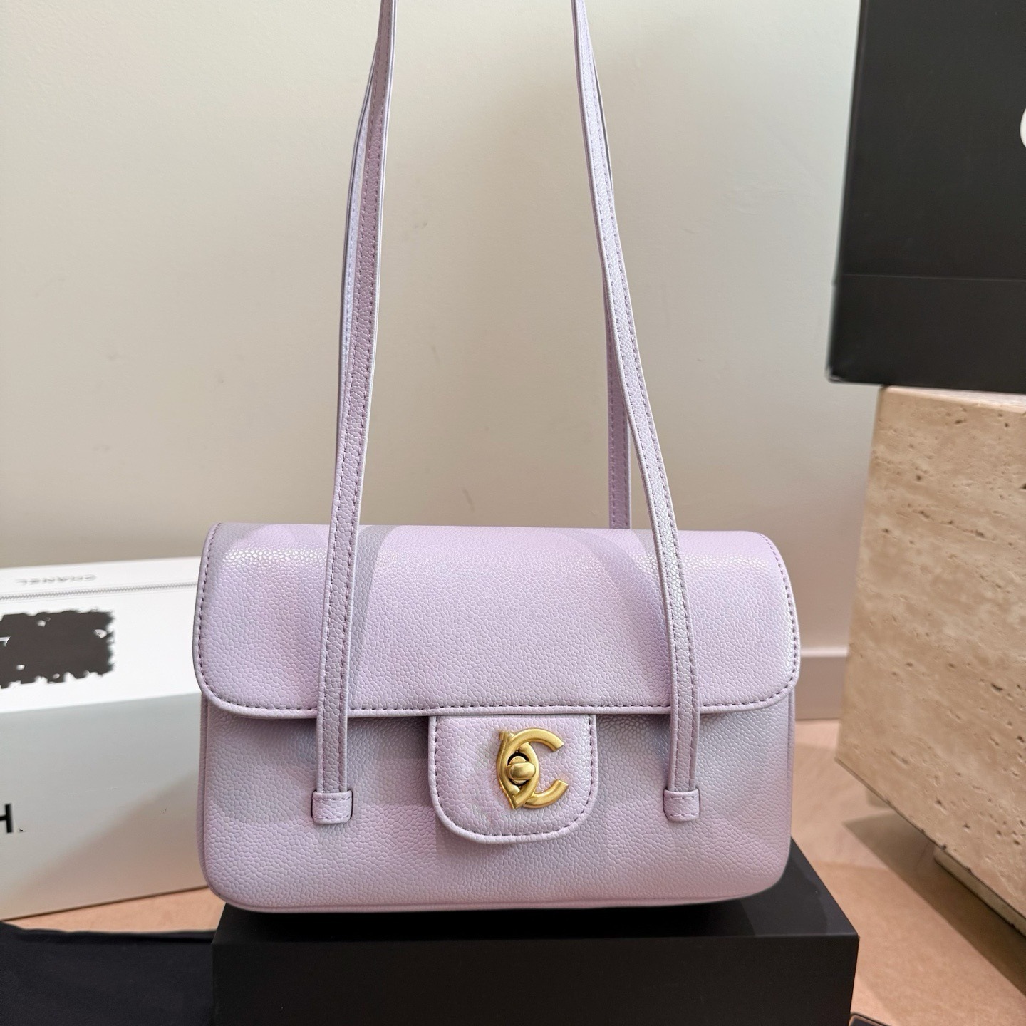 Designer Bag, Two Letter Cc Manufacturer, 26pcoco Small Fragrant Style, Underarm Caviar Small Square Bag, Leather One Shoulder Handbag, Same Style A