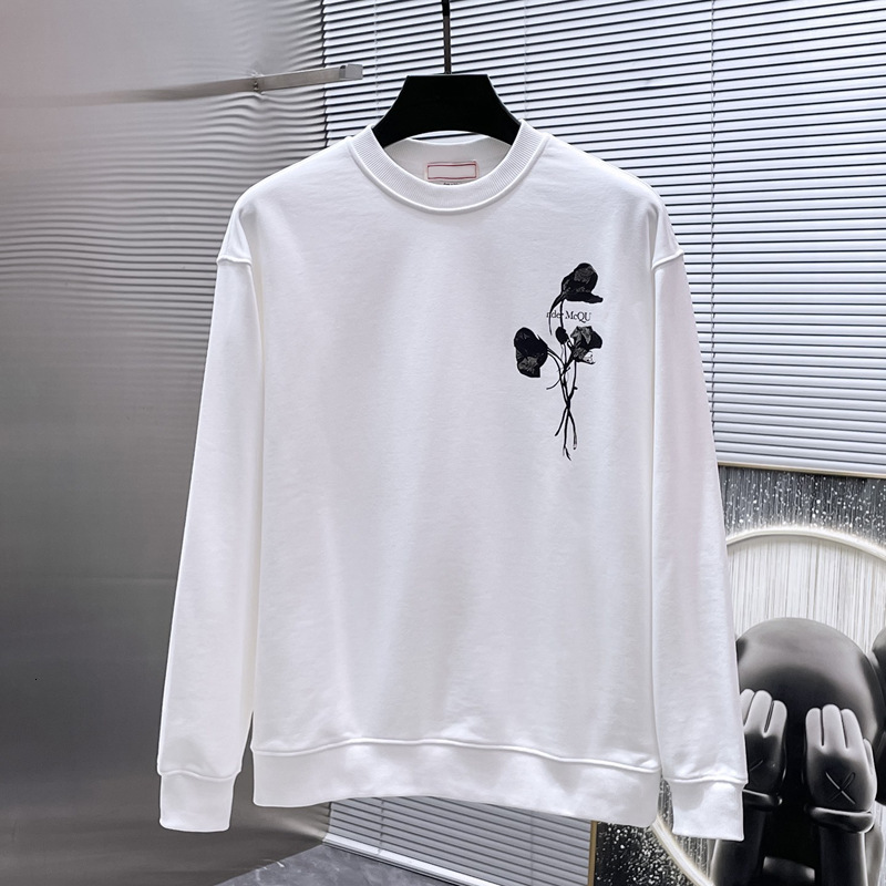 Rose Versatile Branded Crew Neck Sweatshirt Men American Style Sports Shirt Trendy Loose Fit Man Creative Design Print Long Sleeve Top Hoodies Pullo