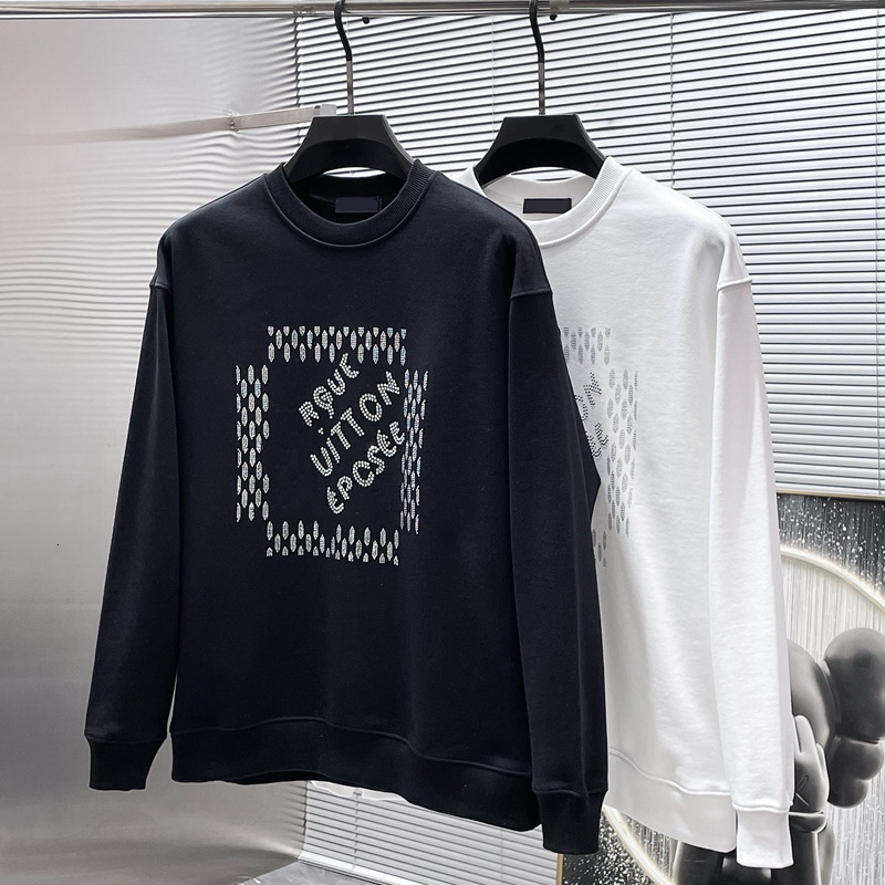 Nouveau sweat-shirt de sport d'automne à la mode strass lettre L broderie col rond manches longues sweat à capuche unisexe décontracté Couple swe