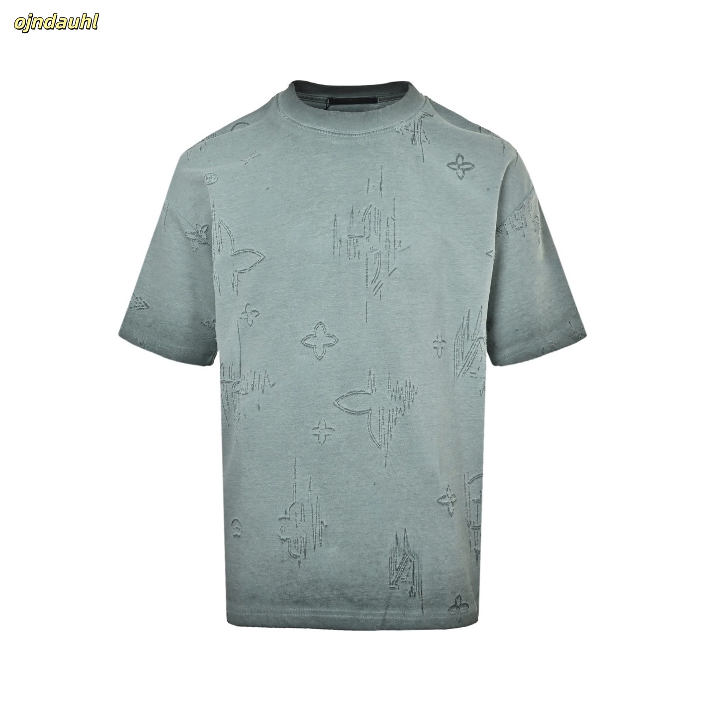 High quality designer T-shirt polo shirt men's T-shirt knitted short sleeved shirt fashion trend shirt Burnt flower washed old short sleeved T-
