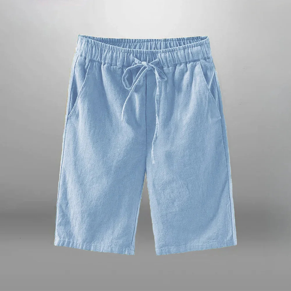 Men Shorts for Cotton Linen Casual Breathable Beach Mens Short Sweatpants Vacation Gym 260708BANJIA