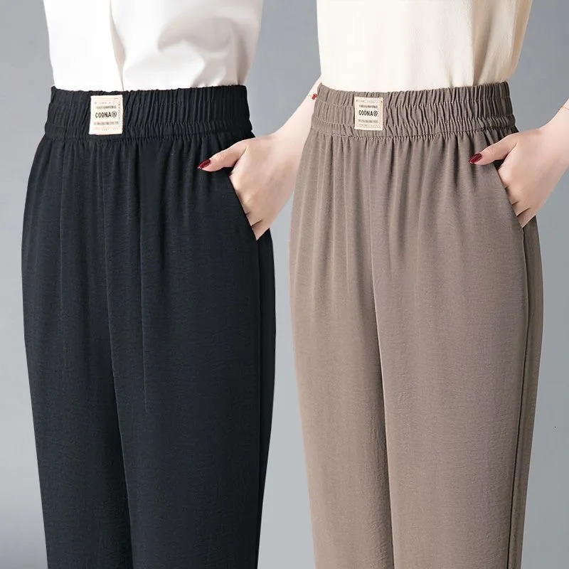 High Waist Summer Casual Thin Loose Midaged plus Size Nine Points Pants Harlan Other Material 00 260707