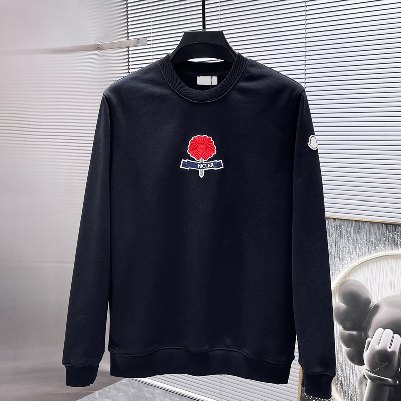 Hiver classique automne sweat M luxe lettre broderie rouge motif floral col rond coton coupe ample décontracté à capuche à manches longues pull à