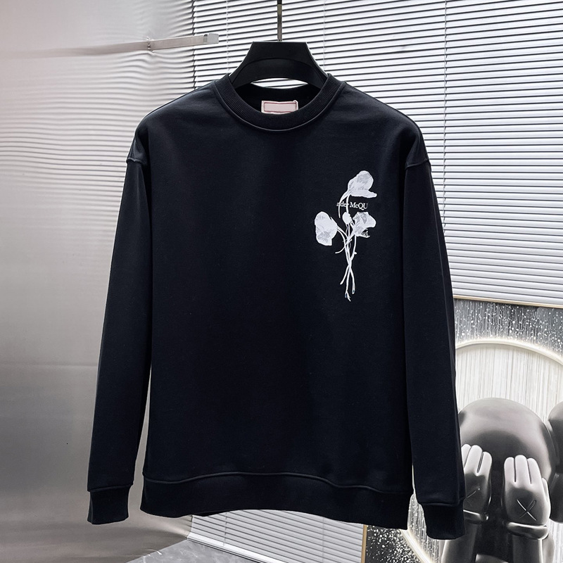 Rose Versatile Branded Crew Luxury Neck Sweatshirt Men American Sports Shirt Trendy Loose Fit Creative Design Print Long Sleeve Top Hoodies Pullo