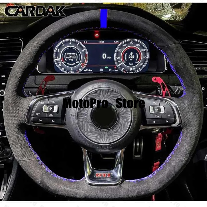 Car Key Cover Covers CARDAK DIY Custom Suede Auto TLX87 Zubehor Steering Wheel For Vagvw R Mk7 Golf Auto Zubehor 7 VW Polo GTI Scirocco L26918