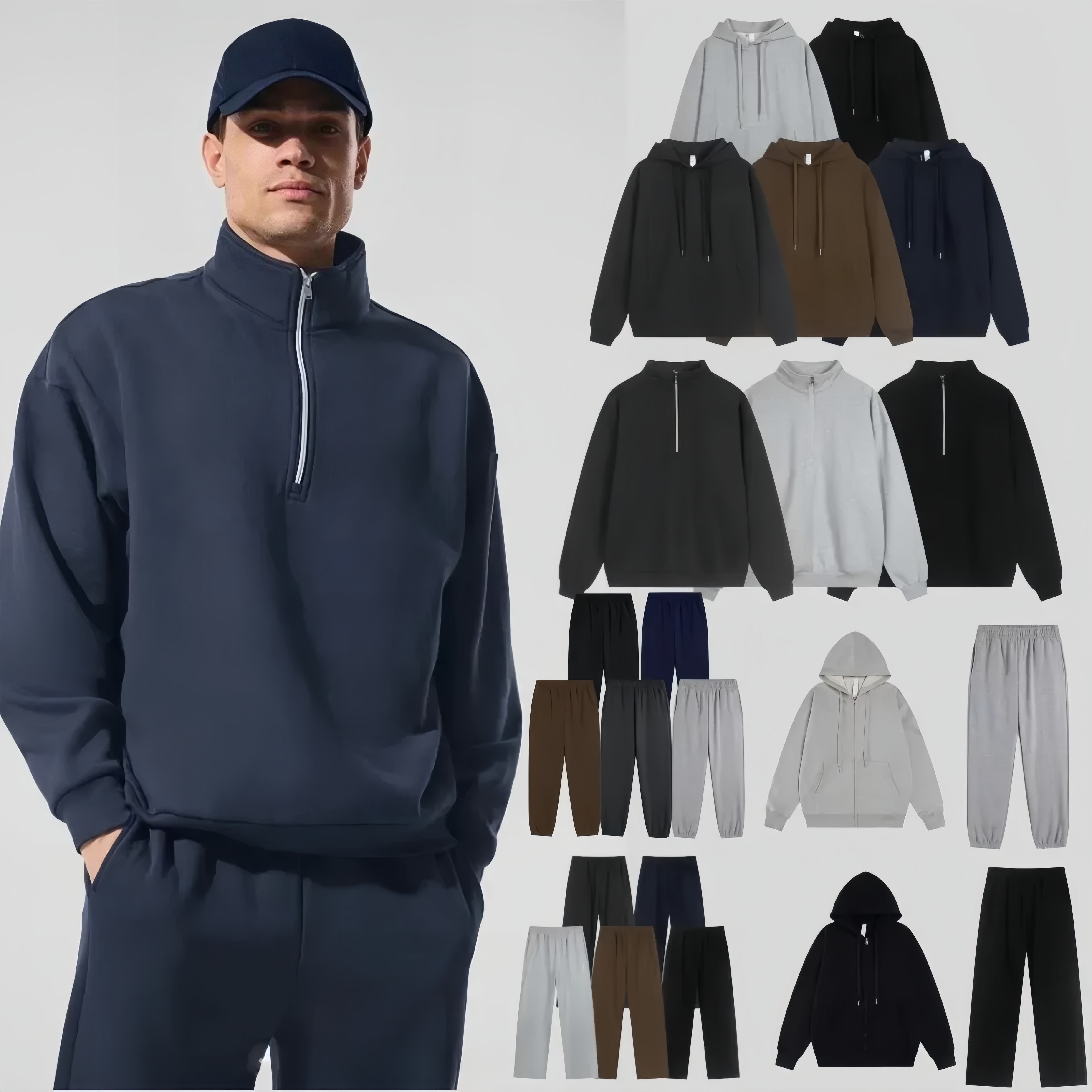 10A 2026 sale Zipper Coat Basic Aloisms men set Hooded Comfort Athletic Lounge women set sweatshirt Pants sets Men Hoodie Jacket sweat set