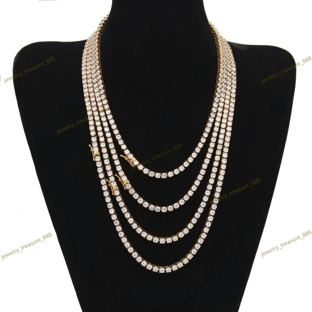 2026 Sparkling Moissanite Tennis Necklace 14K/18K Gold Plated Wedding Jewelry Men Women Custom 925 Sterling Silver Tennis Chain
