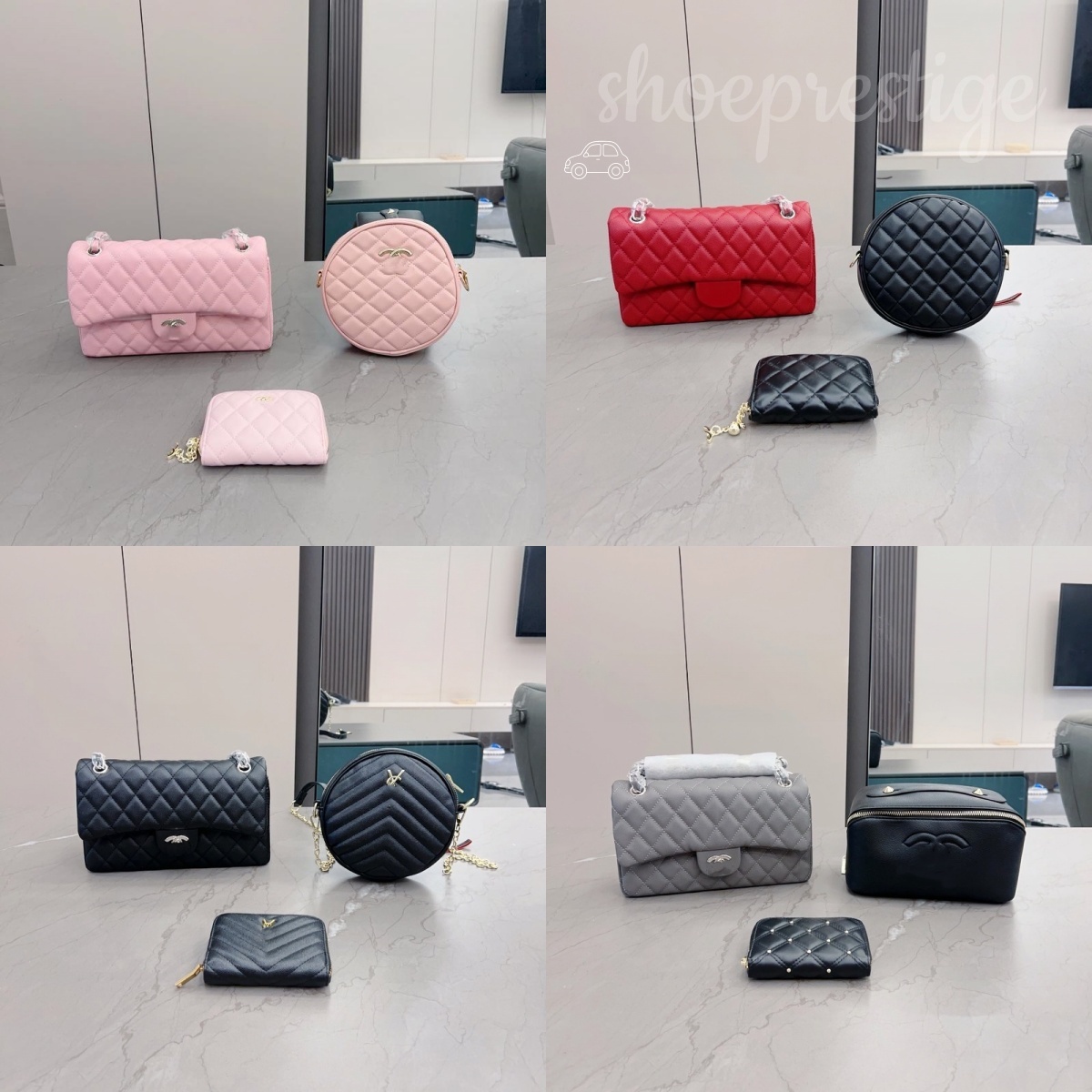 Ensemble de sacs en cuir matelassé de haute qualité fabriqués à la main, un cadeau de remerciement aux nouveaux clients et aux clients fidèles.De