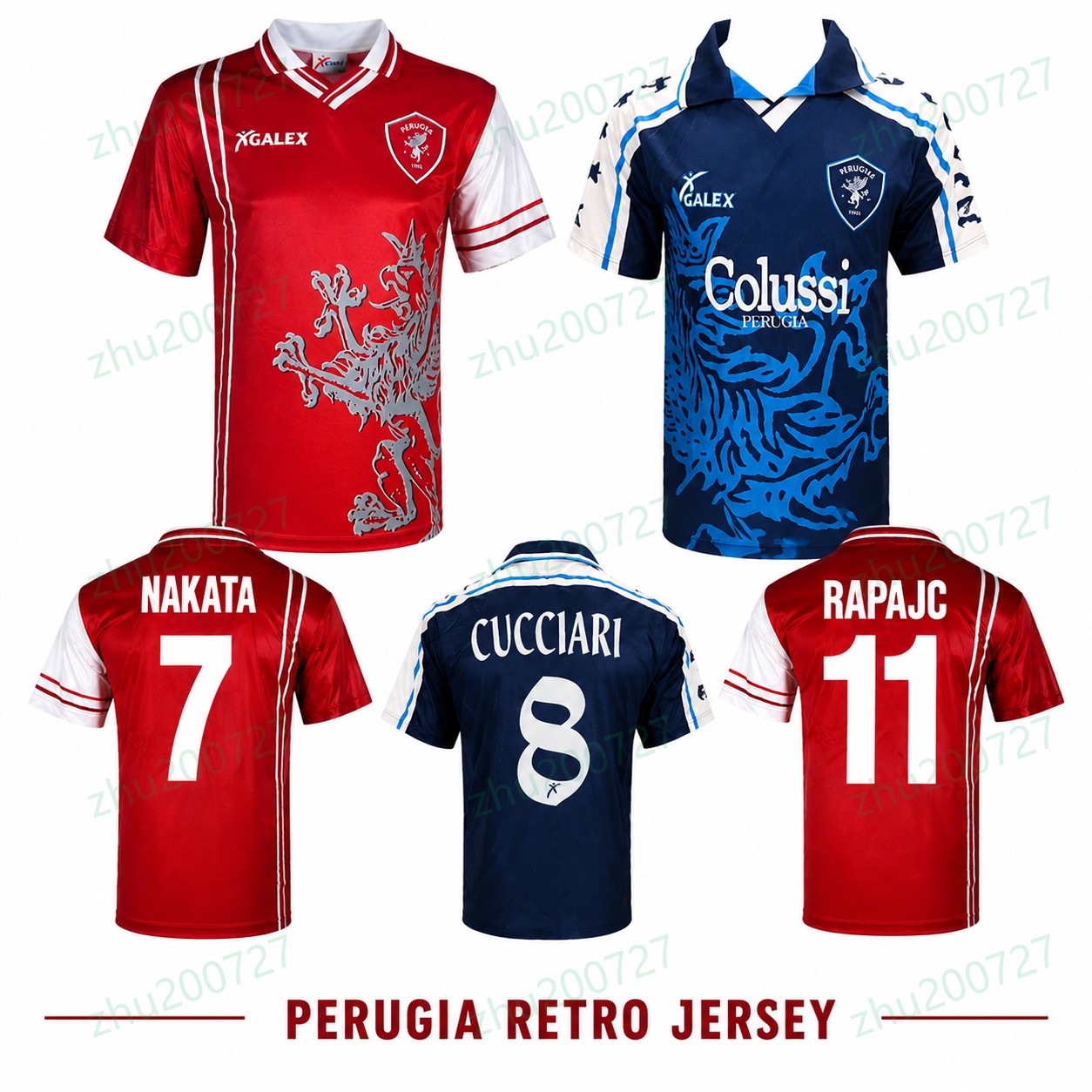 1998 99 Vintage Perugia Football Jersey Retro Soccer Shirt Classic Italian League Style Fan Version Short Sleeve Sportswear S-XXL Nakata retro Jerse