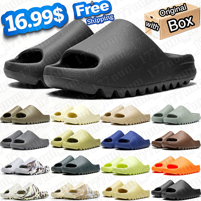 free shipping with box designer mens womens slides slippers sandals onyx black desert sand Bone Resin Slate Grey slide sandal shoes summer big si-image-962062461