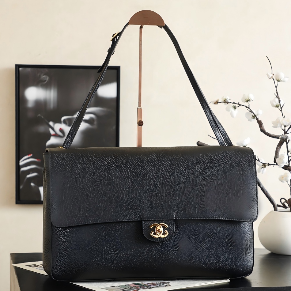 Vintage 26S Classic Maxi Flap Luxury Handbags Women Designer Genuine Grain Cowhide Shoulder Bag Large Airport Travel Shopping Leather Tote Bag15