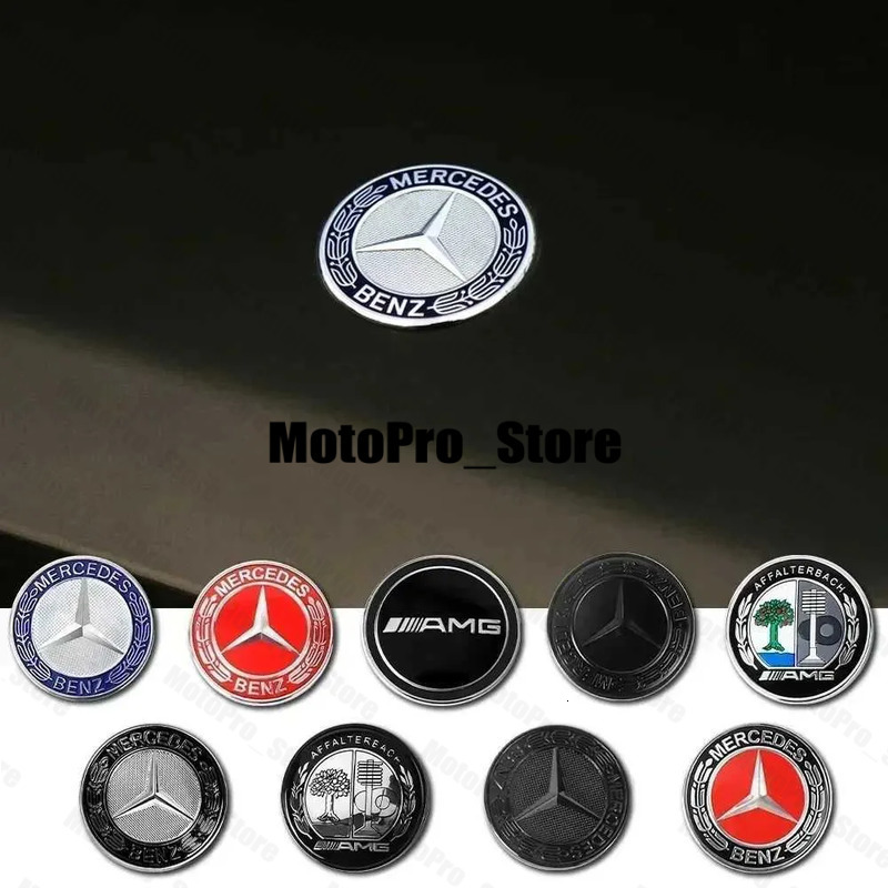 3D ABS Car TLX87 Front Hood Bonnet Emblem Decoration Stickers Mercedes Benz AMG A B C M S R Class CLA GLB W108 W124 W126 W140 W168 NEW T260514