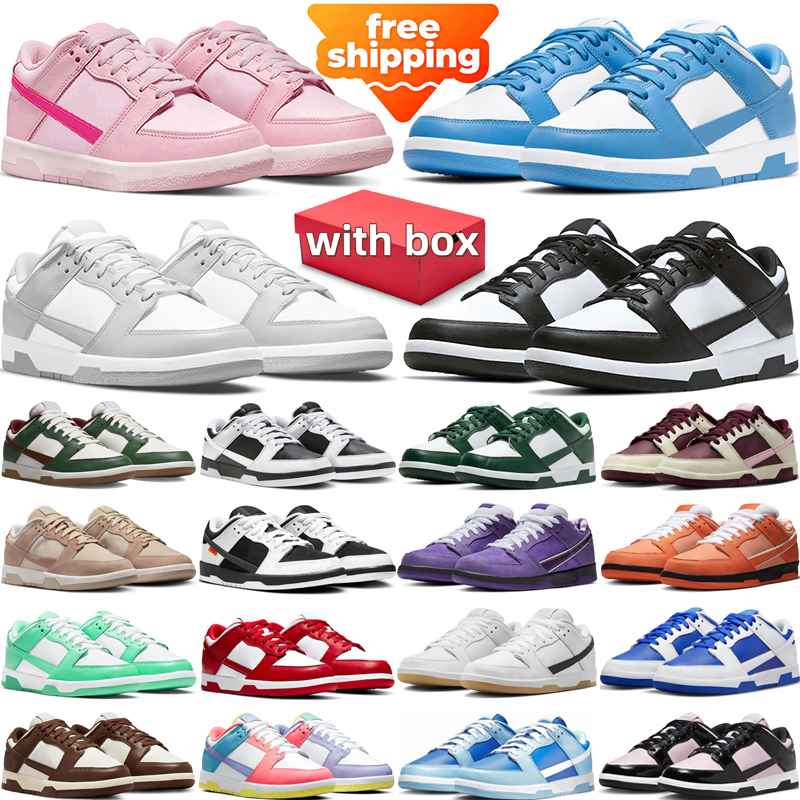 free shipping designer running shoes mens sneakers Panda Grey Fog trainers womens Casual sport tennis with box
