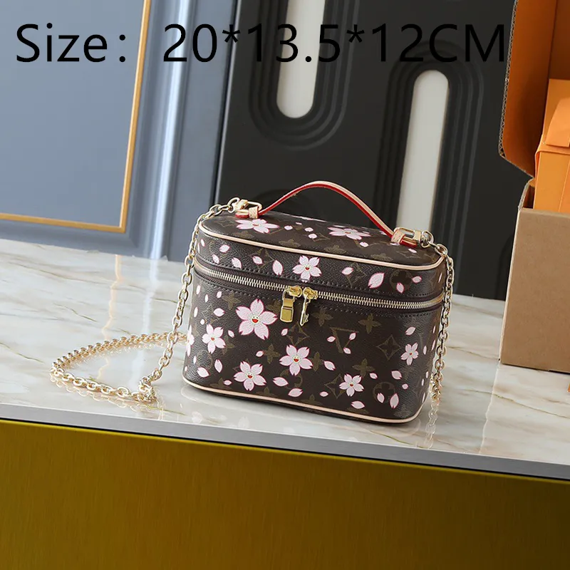 Designer Makeup Bags Storage Box Fashion Vintage Travel Cases Bag Zipper Leather Luxury Pink Ladies Cosmetic handbag