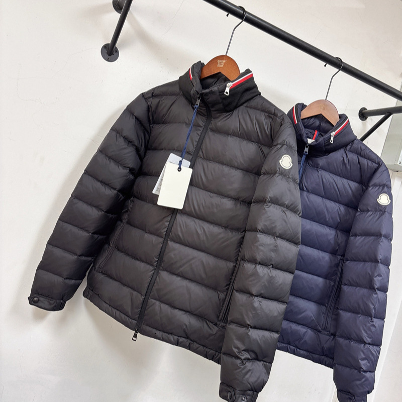 European American Trendy Brand M Stand-Up Collar Hidden Hood Down Jacket Logo Men's Winter Casual Thickened Warm Luxury Coat Duck Mens Womens D