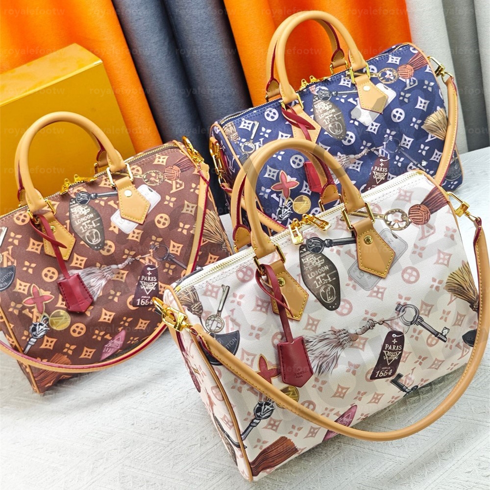 High quality Womens shoulder crossbody bag designer handbag Luxury Sspeedy soft 30 boho p9 bandouliere monogram boston pillow bag speedybags mirror