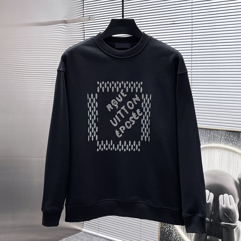 Automne luxe nouveau sport sweat à la mode strass lettre L broderie col rond manches longues sweat à capuche unisexe décontracté Couple sweats à