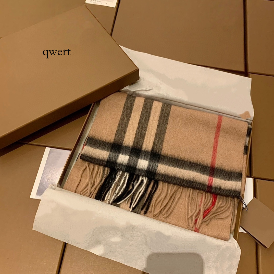Cachemire 100% Laine Écharpe Femmes et Hommes Longue Wrap Classique Plaid Foulards Designer Foulard en Soie avec boîte
