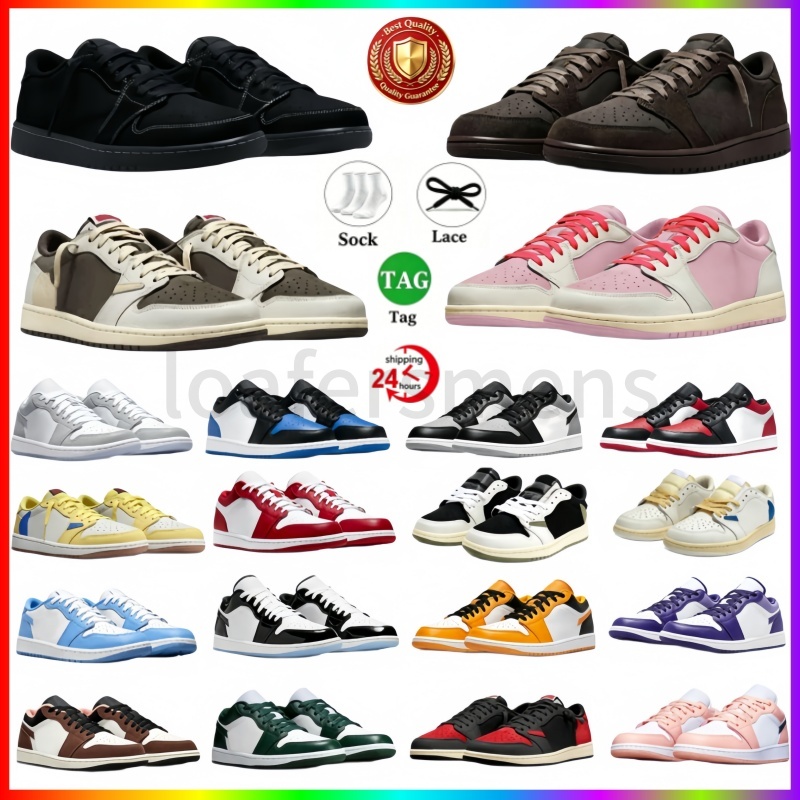 Designer for Men Women 1 Basketball Shoes Sneakers Black Phantom Tropical Pink Sail Medium Olive Outdoor Sports Trainers Sneaker Original Box