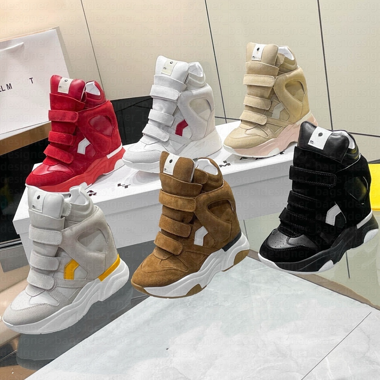 Designer shoes Women boots Bekett Sneakers Cowhide Suede Leather Trimmed platform ankle boots Top quality Luxury Martin boot Wedge Balskee Snow Boot