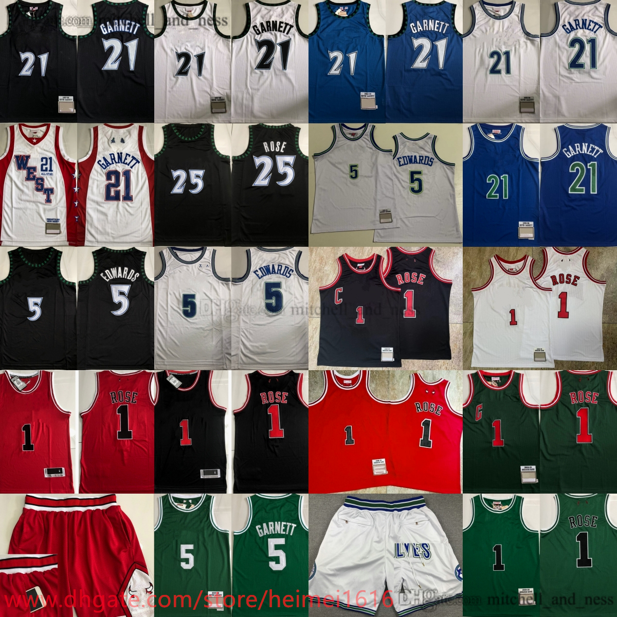 MitchellandNess 2003-04 Authentic Embroidery Throwback Basketball 21 Kevin Garnett Jersey Classic Retro Real Stitched 5 Anthony Edwards Jerseys 25 D