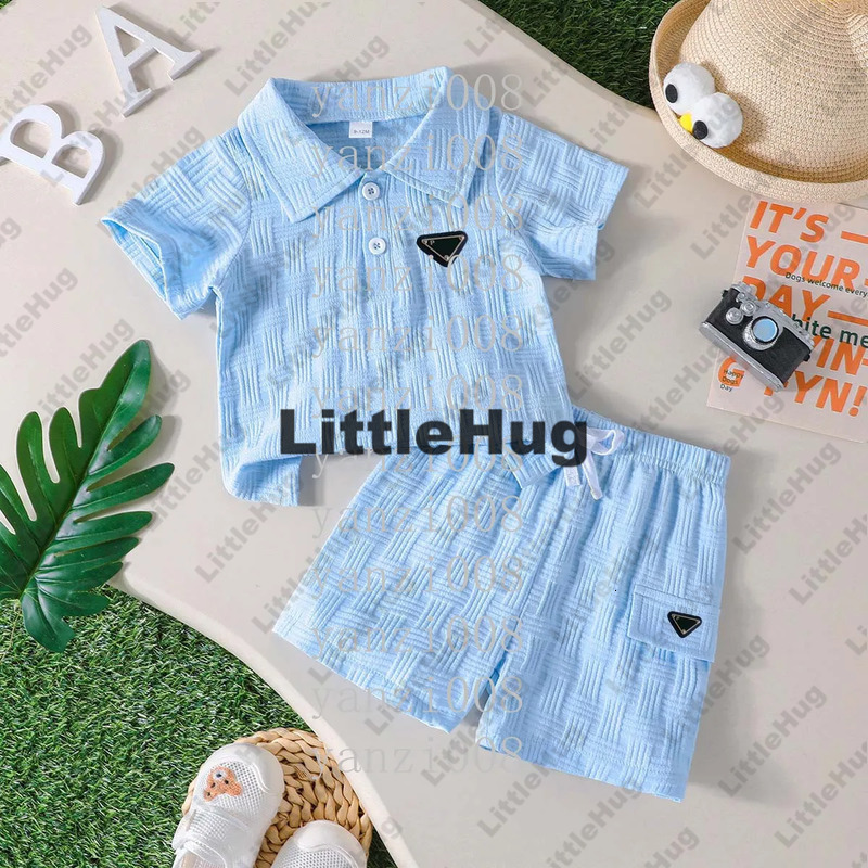 Children's Clothing 0 LXY91 3 Years Baby Boy Summer Clothes Luxury Designer Casual Fashion Breathable Solid Color Short Sleeve T Shirts And Sho